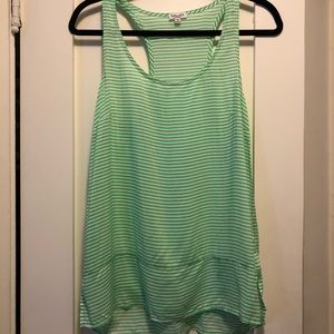 Splendid Green and White Striped Tank